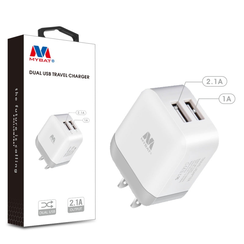 MyBat Dual USB Travel Charger Adapter(2.1A) - White