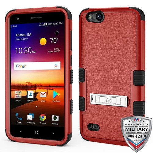 MyBat TUFF Series Case (with Stand) for Zte N9137 (Tempo X)/Tempo Go / Fanfare 3 - Natural Red / Black