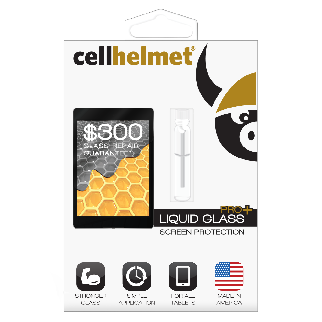 Cellhelmet Liquid Glass Pro+ Screen Protector For Tablets w/ $300 Glass Repair Guarantee - Clear